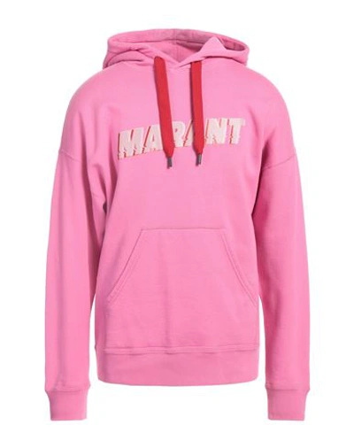 Shop Isabel Marant Man Sweatshirt Fuchsia Size Xl Cotton, Polyester In Pink