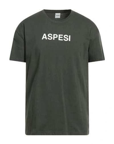 Shop Aspesi Man T-shirt Military Green Size Xl Cotton