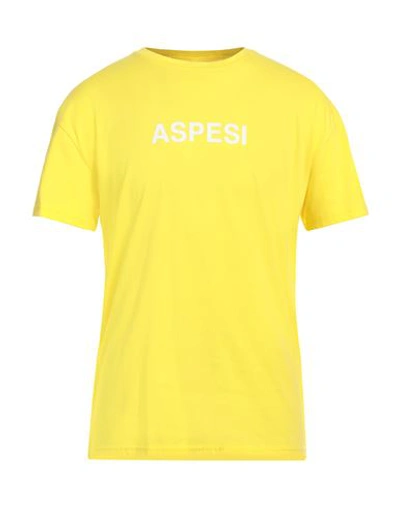 Shop Aspesi Man T-shirt Yellow Size M Cotton