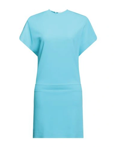 Shop Sportmax Woman Mini Dress Azure Size 8 Viscose, Elastane In Blue