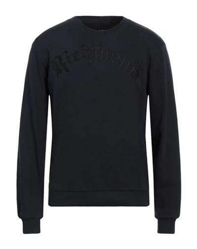 Shop John Richmond Man Sweatshirt Navy Blue Size Xxl Cotton, Polyester