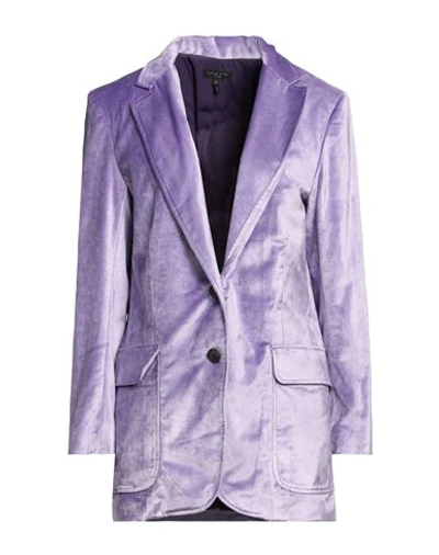 Rag & Bone Woman Blazer Purple Size 4 Cotton, Viscose In Purple