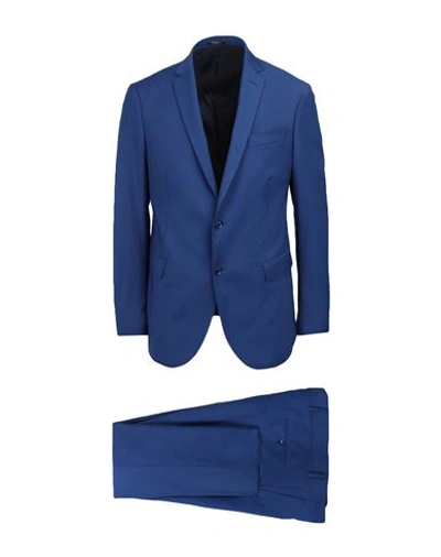Shop Breras Milano Man Suit Bright Blue Size 36 Polyester, Viscose, Elastane