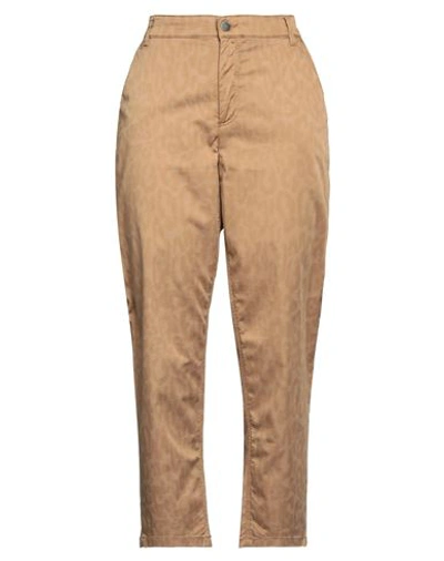 Shop Guess Woman Pants Brown Size M Cotton, Polyamide, Elastane