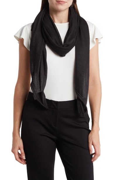 Shop Vince Camuto Solid Knit Wrap Scarf In Black