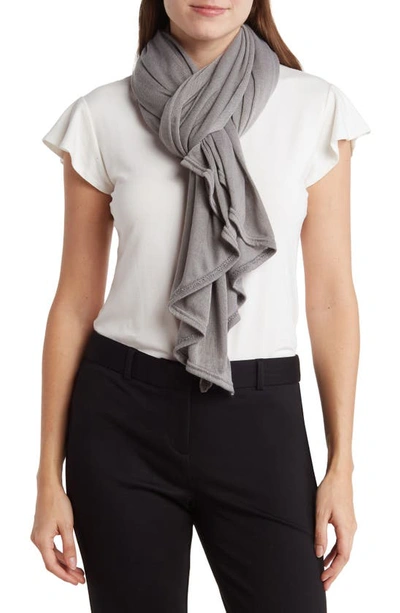 Shop Vince Camuto Solid Knit Wrap Scarf In Grey