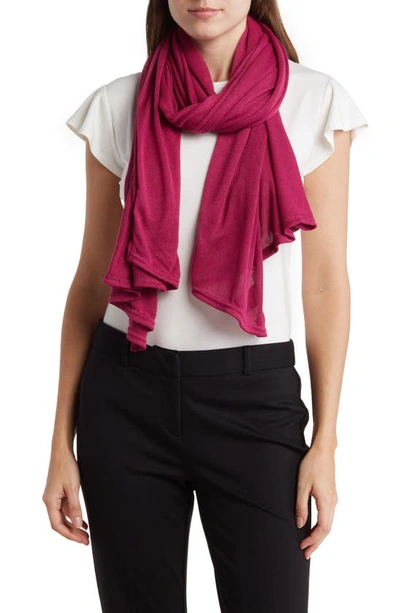 Shop Vince Camuto Solid Knit Wrap Scarf In Festival Fuchsia