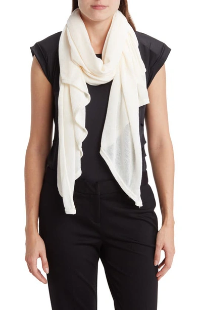 Shop Vince Camuto Solid Knit Wrap Scarf In Ivory