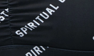 Shop Spiritual Gangster Studio Jersey Sports Bra In Black Sg All Over Print