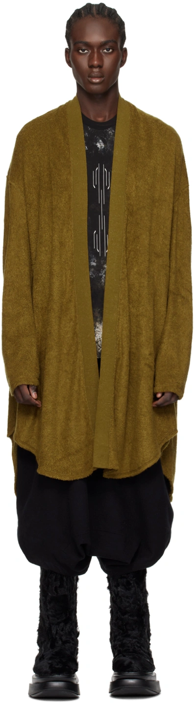 Shop Julius Khaki Open Cardigan In Umber