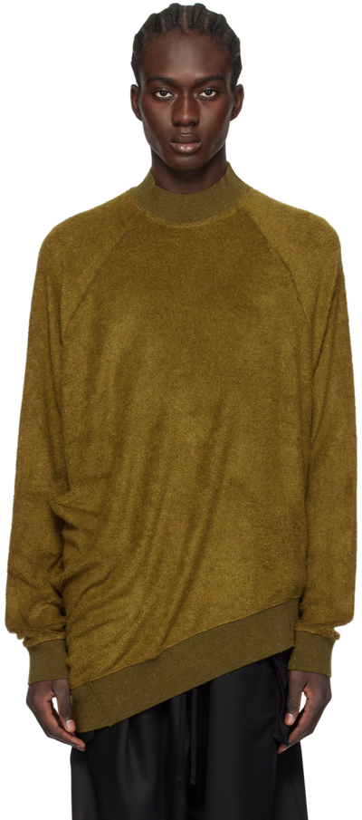 Shop Julius Khaki Asymmetric Sweater In Umber
