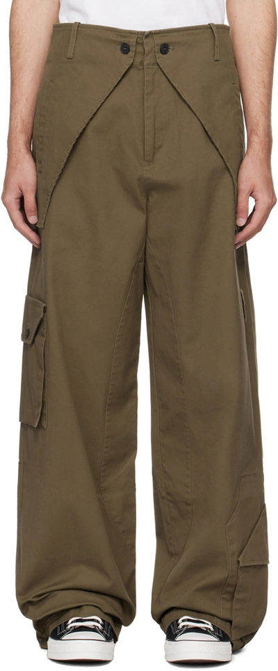 Shop A-cold-wall* Khaki Paneled Cargo Pants In Dark Pine Green