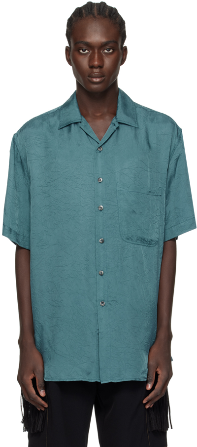 Shop Song For The Mute Blue Oversized Shirt