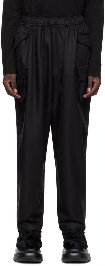 Shop Julius Black Gathered Cargo Pants