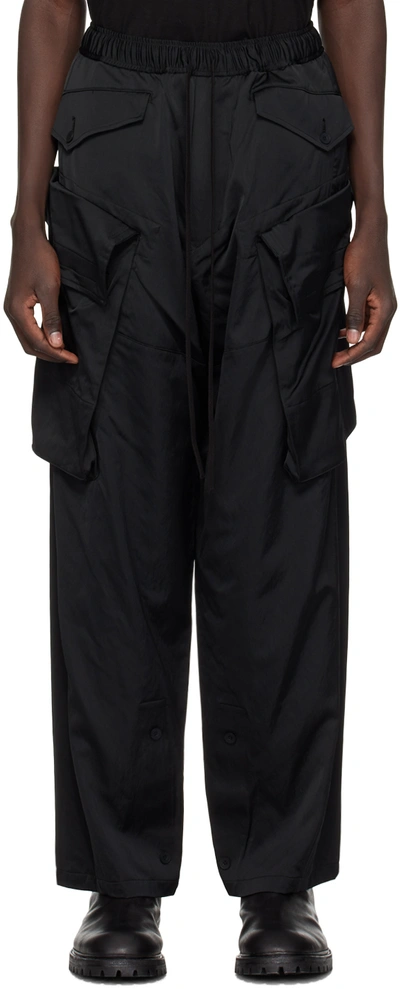 Shop Julius Black Wide Cargo Pants