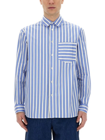 Shop Jw Anderson J.w. Anderson Striped Shirt In Blue
