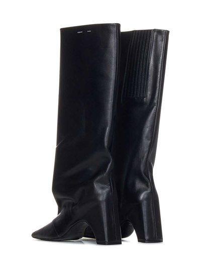 Shop Coperni Leather Knee-high Boots In Negro