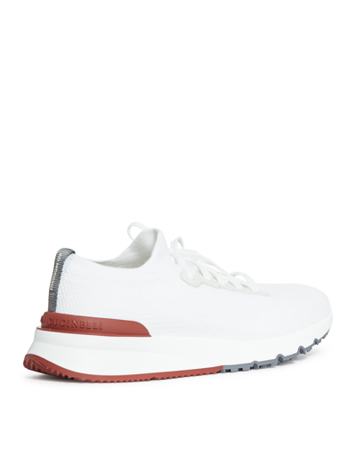 Brunello Cucinelli Low-top Knitted Sneakers In White