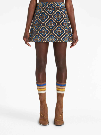 Shop Etro Printed Mini Skirt In Multicolour