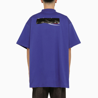 Shop Balenciaga Indigo Cotton Oversize T Shirt