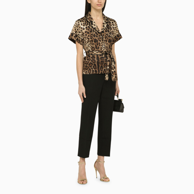 Shop Dolce & Gabbana Dolce&gabbana Leopard Print Silk Shirt