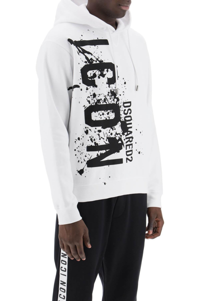Shop Dsquared2 Cool Fit Hoodie With Icon Splash Print