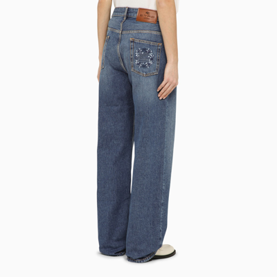 Shop Etro Blue Denim Baggy Jeans