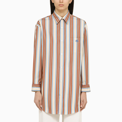 Shop Etro Striped Silk Shirt