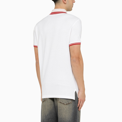 Shop Etro White Short Sleeved Polo Shirt With Logo Embroidery
