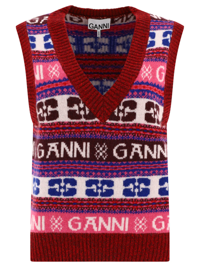 Shop Ganni Vest With Logo
