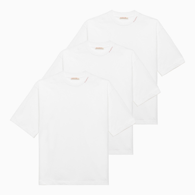 Shop Marni White Oversize T Shirt With Logo Embroidery