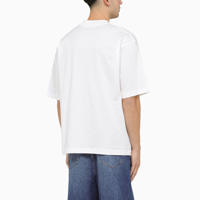 Shop Marni White Oversize T Shirt With Logo Embroidery