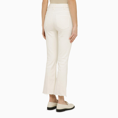 Shop Mother Jeans The Hustler Ankle Fray Cream