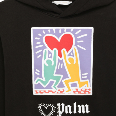 Shop Palm Angels Black Cotton Sweatshirt With Print