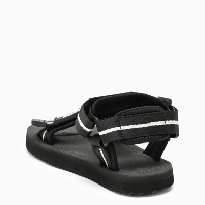 Shop Palm Angels Black X Suicoke Nylon Sandals