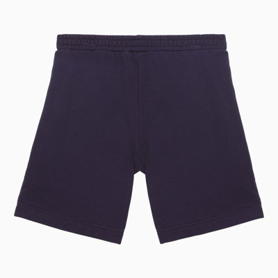 Shop Palm Angels Navy Blue Cotton Shorts