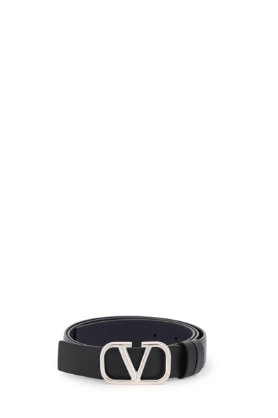 Shop Valentino Garavani Leather V Logo Signature Reversible Belt