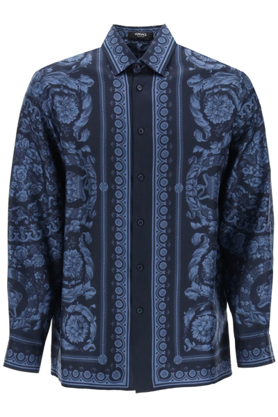 Shop Versace Barocco Silk Shirt