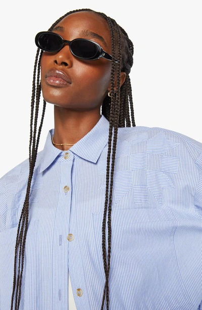 Shop Mother The Roomie Stripe Oversize Cotton Button-up Shirt In Chalet Stripe