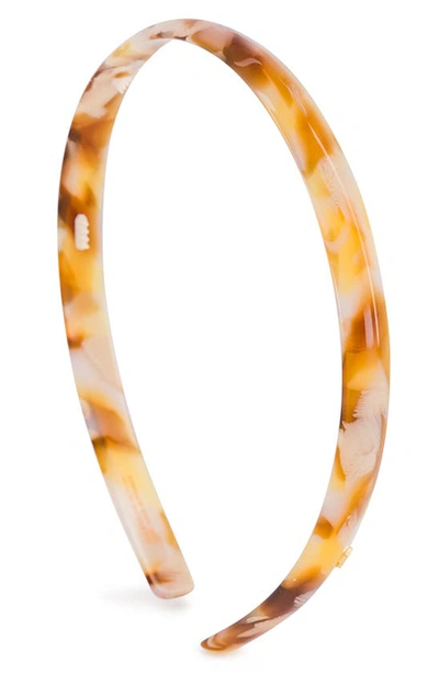 Shop Alexandre De Paris Slim Headband In Orange Mix