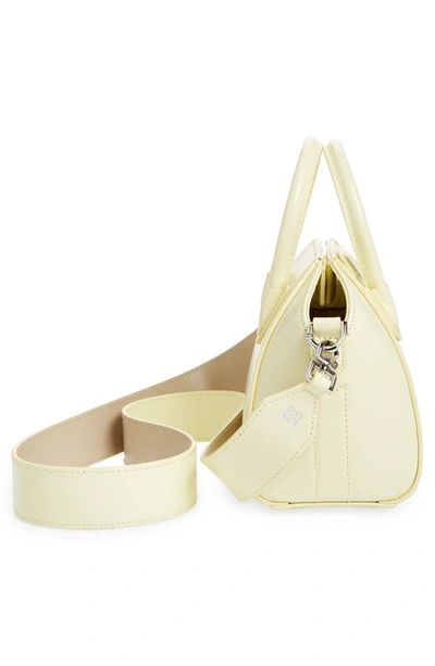Shop Givenchy Toy Antigona Leather Satchel In Soft Yellow/ Natural Beige