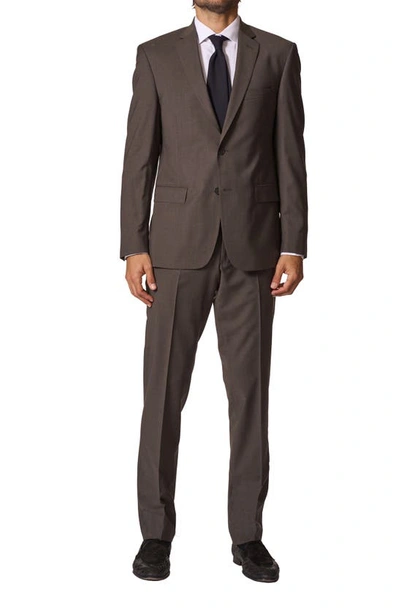 Shop Jb Britches Sartorial Classic Fit Stretch Wool Suit In Dark Taupe