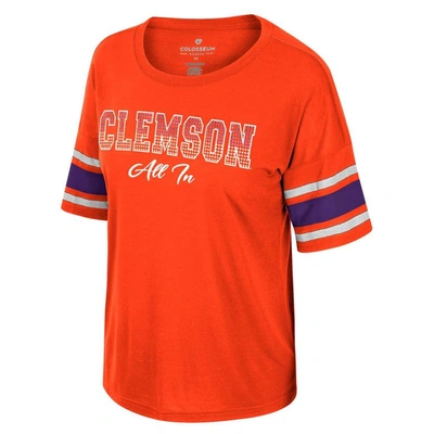 Shop Colosseum Orange Clemson Tigers I'm Gliding Here Rhinestone T-shirt
