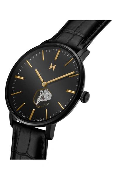 Mvmt Men's Legacy Slim Automatic Black Leather Watch 42mm In Black