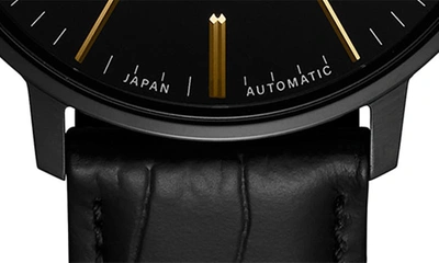 Mvmt Men's Legacy Slim Automatic Black Leather Watch 42mm In Black