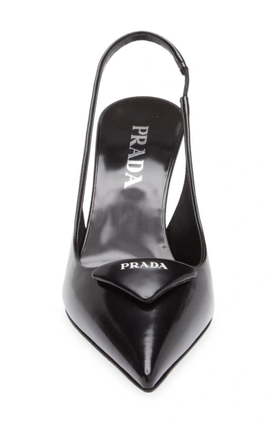Shop Prada Modellerie Pointed Toe Slingback Pump In Black