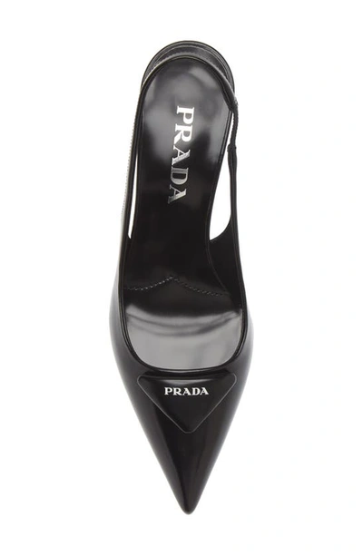 Shop Prada Modellerie Pointed Toe Slingback Pump In Black
