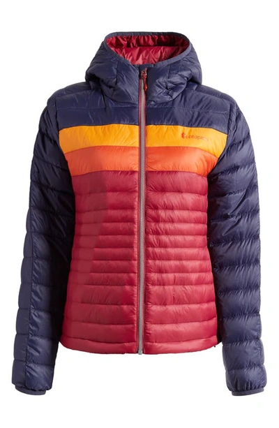 Shop Cotopaxi Fuego Water Resistant 800 Fill Power Down Jacket In Maritime/ Raspberry