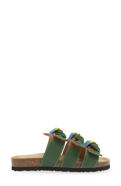 Shop Shekudo Espargos Knotted Slide Sandal In Green/ Blue/ White