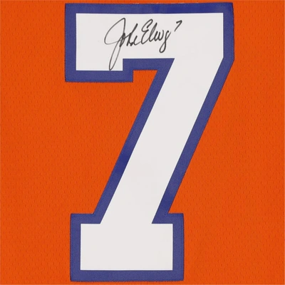 Shop Fanatics Authentic John Elway Denver Broncos Autographed Mitchell & Ness Orange Replica Jersey